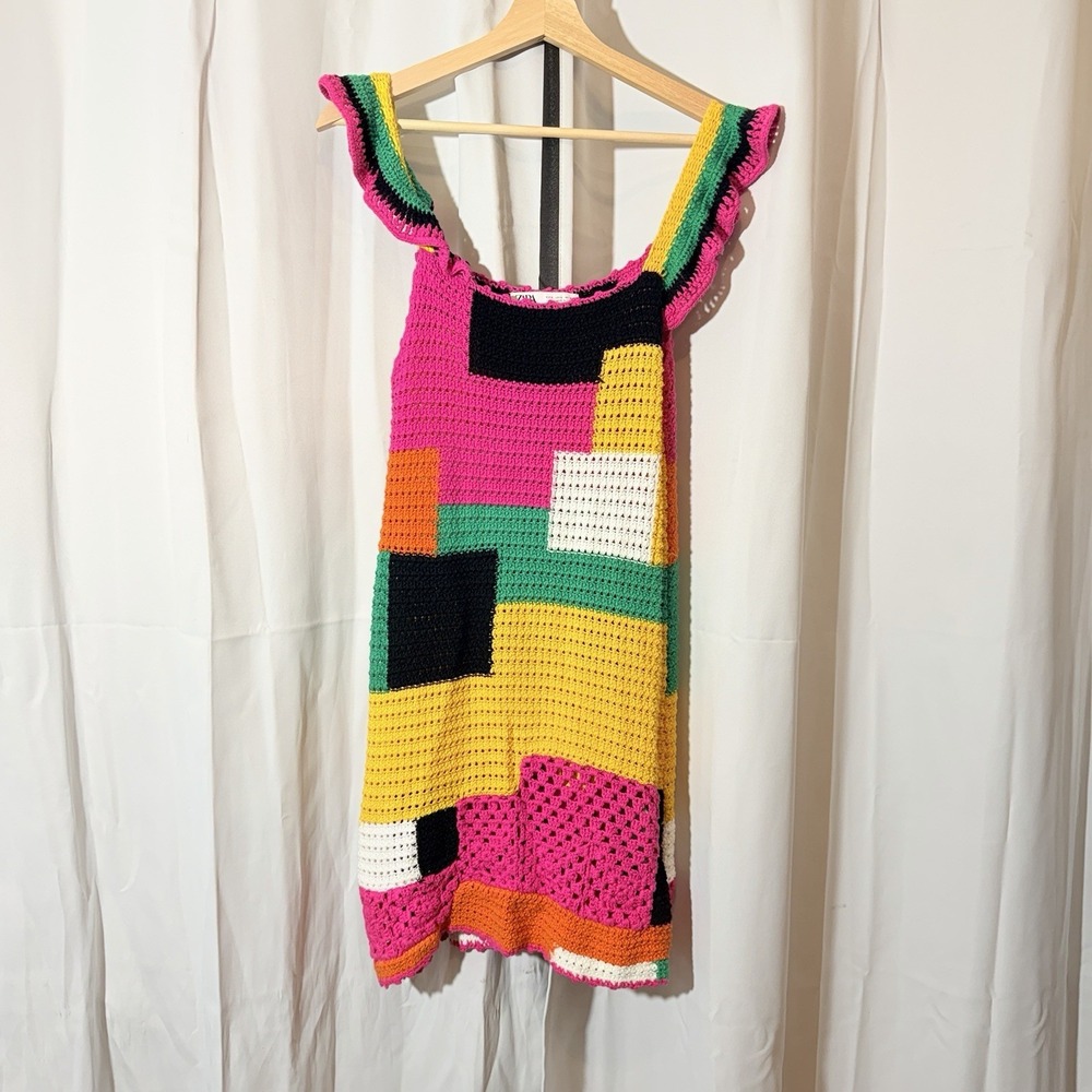 ZARA CROCHET PATCHWORK DRESS LIMITED EDITION Small